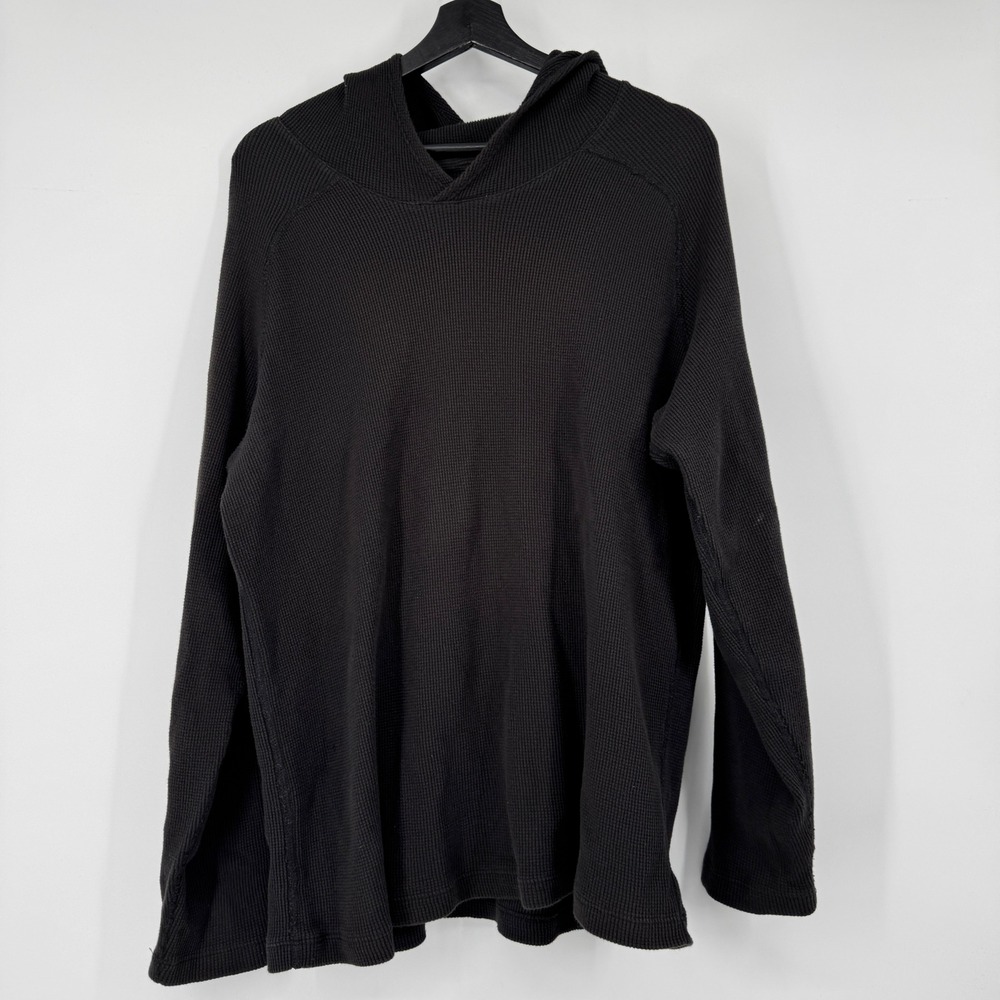 Triple Aught Design Stratum Mens Large Waffle Knit Hoodie Black Thermal TAD